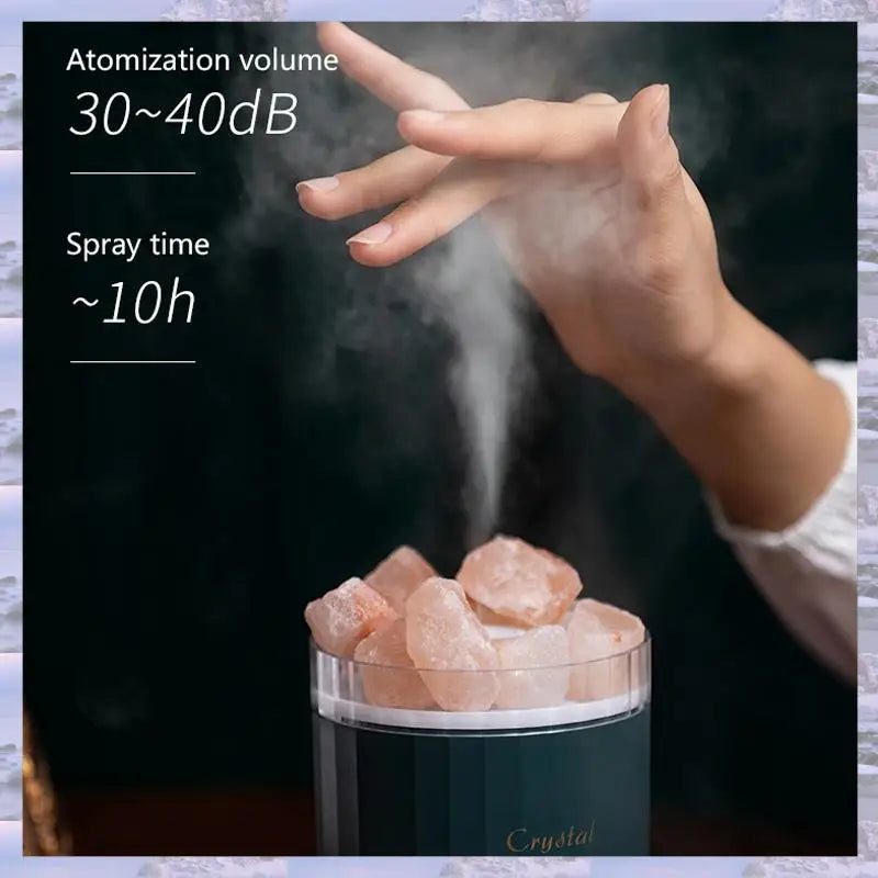 2025-Crystal Aromatherapy Air Humidifier With Atmosphere Lamp Home Portable USB Aroma Essential Oil Diffuser