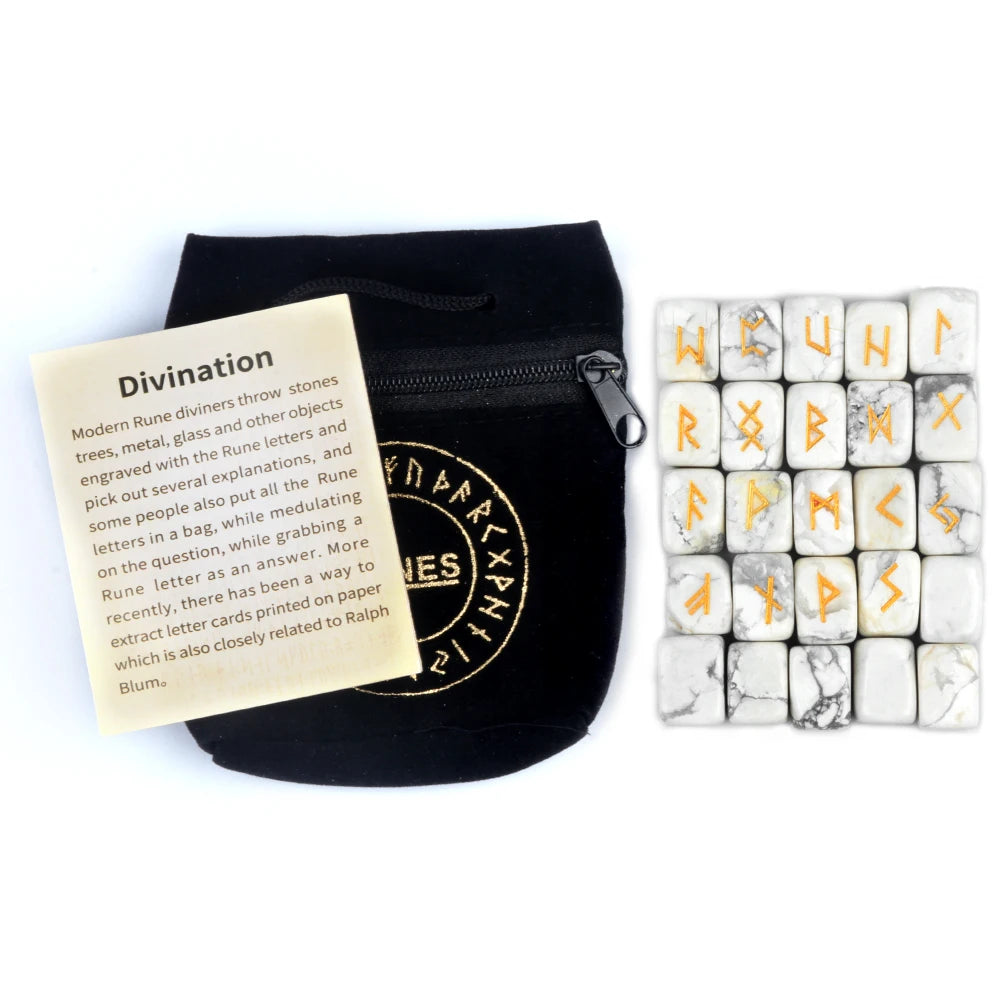 25pcs/set Natural Rune Stones Energy Stones For Divination Irregular Fortune-telling Rune Engraved Healing Stones
