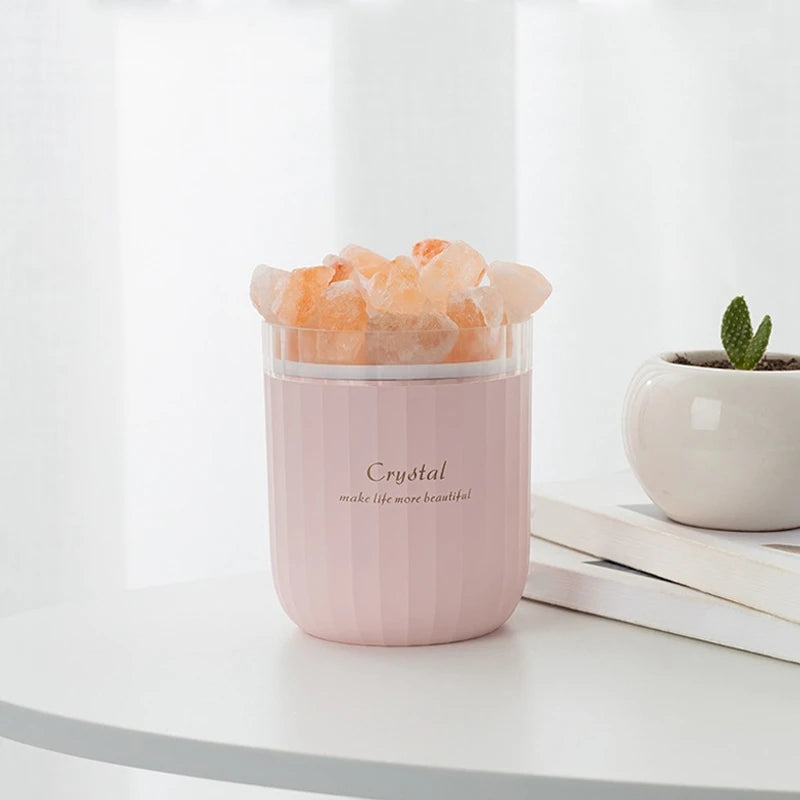 2025-Crystal Aromatherapy Air Humidifier With Atmosphere Lamp Home Portable USB Aroma Essential Oil Diffuser