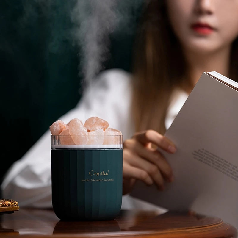 2025-Crystal Aromatherapy Air Humidifier With Atmosphere Lamp Home Portable USB Aroma Essential Oil Diffuser