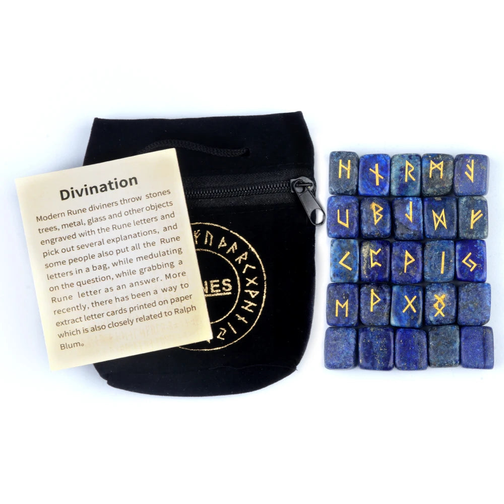 25pcs/set Natural Rune Stones Energy Stones For Divination Irregular Fortune-telling Rune Engraved Healing Stones