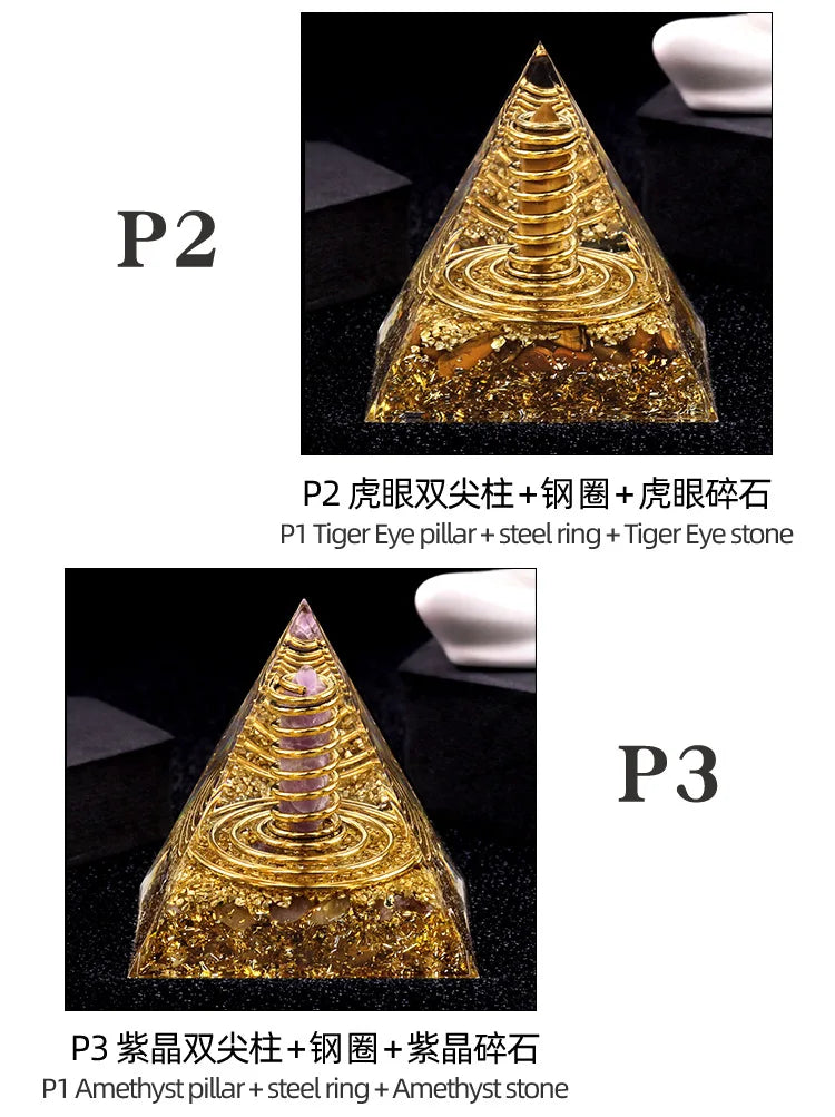 Crystal Stone Energy Pyramid Ornament