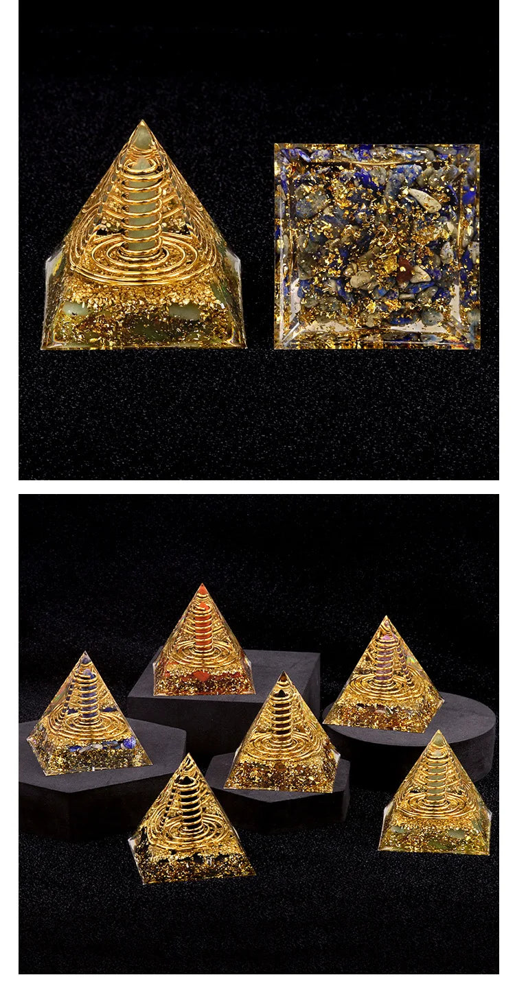 Crystal Stone Energy Pyramid Ornament