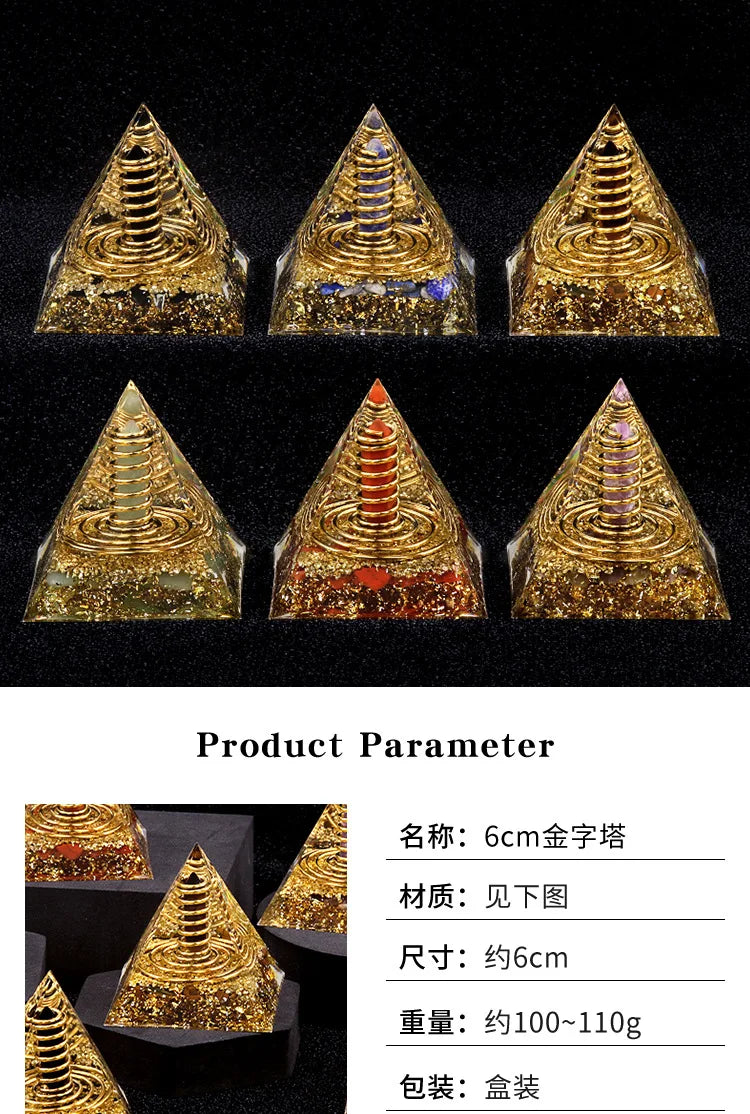 Crystal Stone Energy Pyramid Ornament