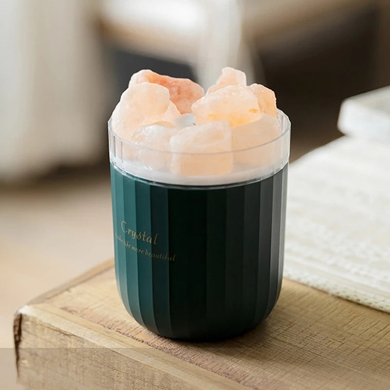 2025-Crystal Aromatherapy Air Humidifier With Atmosphere Lamp Home Portable USB Aroma Essential Oil Diffuser