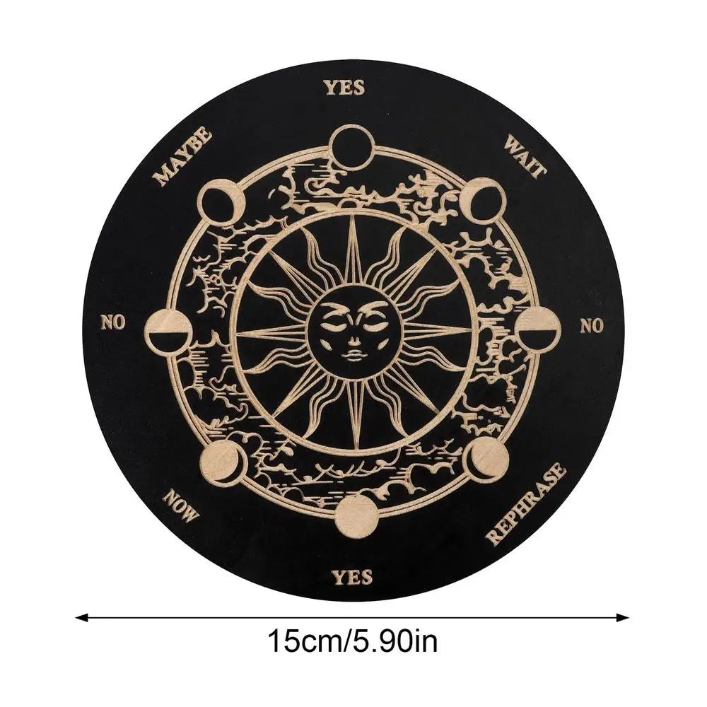 New Wooden Pendulum Board Star Pendulum Board Dowsing Divination Board Energy Carven Plate Healing Meditation Board Ornaments