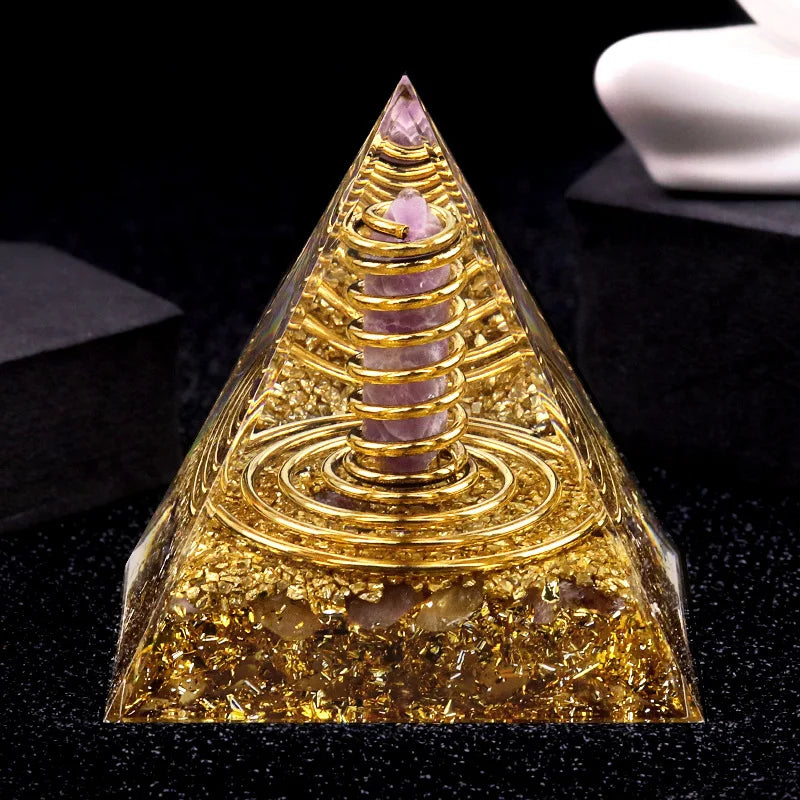 Crystal Stone Energy Pyramid Ornament
