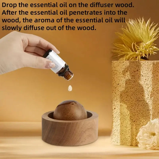Natural Wooden Spherical Diffusers incense burner Ideal for Bedroom Car Decor Bedroom Fragrance Essential Oil Diffuser