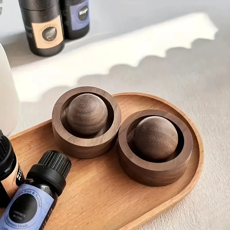 Natural Wooden Spherical Diffusers incense burner Ideal for Bedroom Car Decor Bedroom Fragrance Essential Oil Diffuser