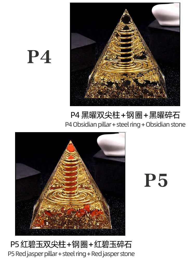 Crystal Stone Energy Pyramid Ornament