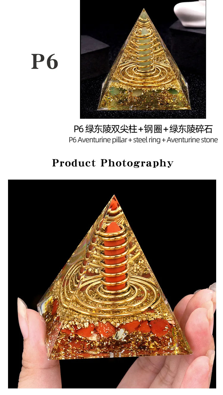Crystal Stone Energy Pyramid Ornament