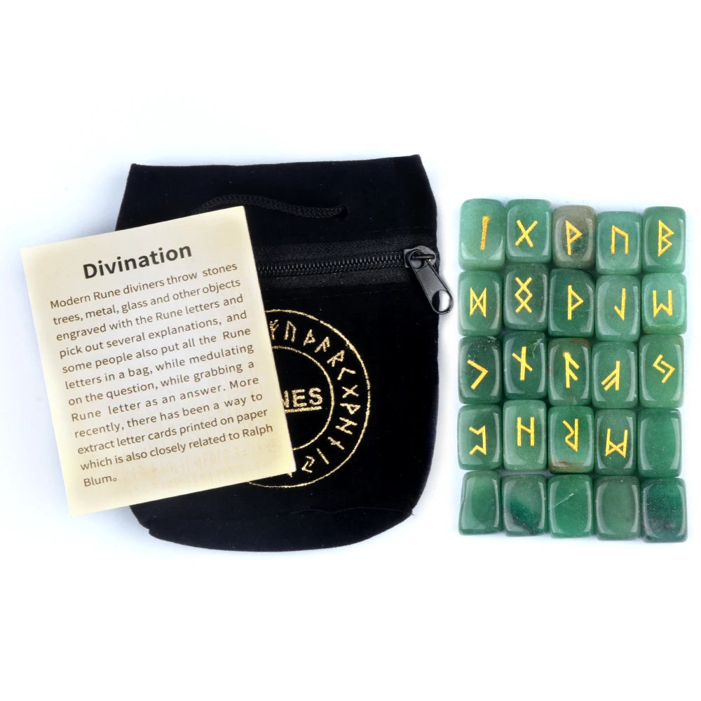 25pcs/set Natural Rune Stones Energy Stones For Divination Irregular Fortune-telling Rune Engraved Healing Stones