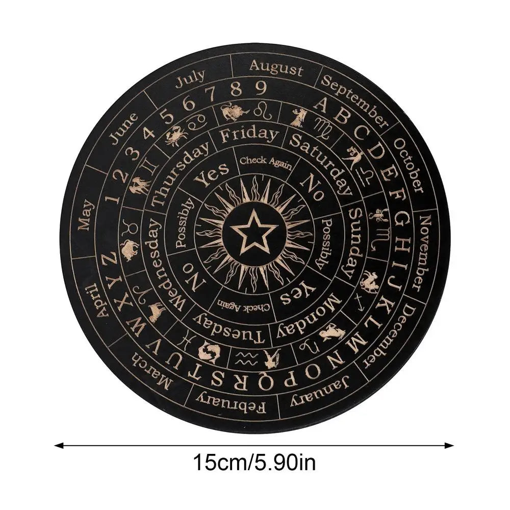 New Wooden Pendulum Board Star Pendulum Board Dowsing Divination Board Energy Carven Plate Healing Meditation Board Ornaments